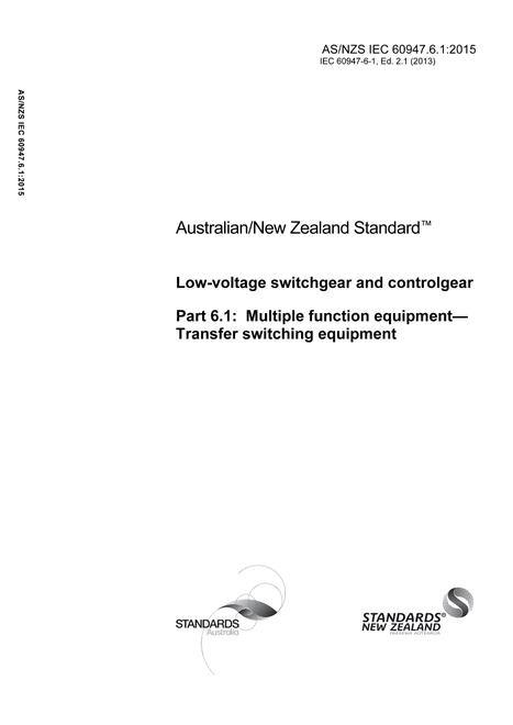 AS/NZS IEC 60947.6.1:2015