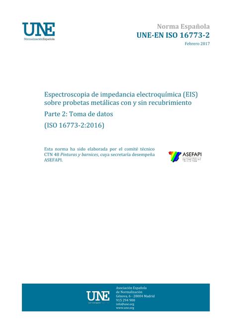 AENOR UNE-EN ISO 16773-2