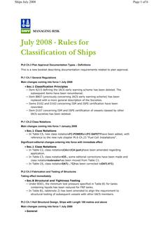 DNV DNV-RU-SHIPS SUMMARY OF CHANGES
