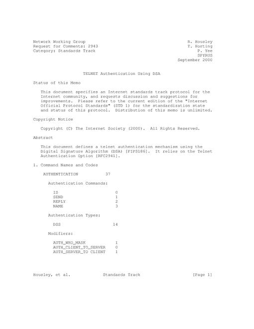 IETF RFC 2943