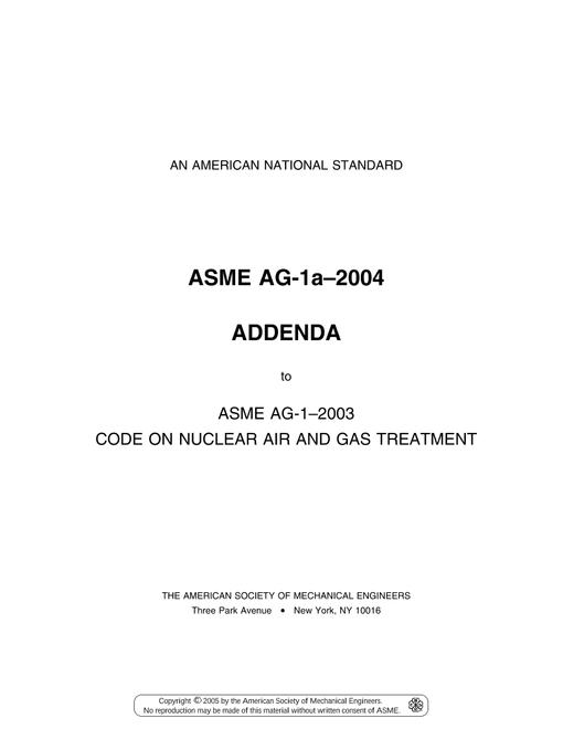 ASME AG-1-2003
