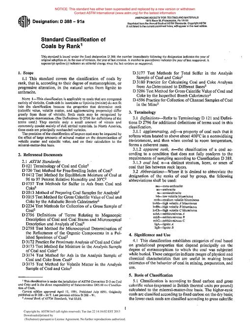 ASTM D388-91a