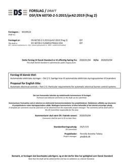 DANSK DSF/EN 60730-2-5/PRA2 {FRAG 2}