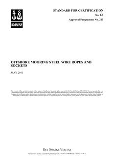 DNV DNV APPROVAL PROGRAMME NO. 313