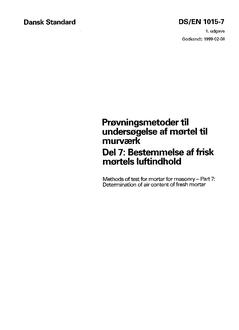 DANSK DS/EN 1015-7