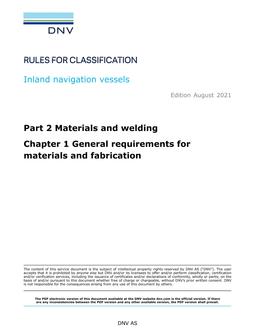 DNV DNV-RU-INV-PART 2 CHAPTER 1