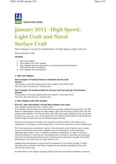 DNV DNV-RU-HSLC SUMMARY OF CHANGES