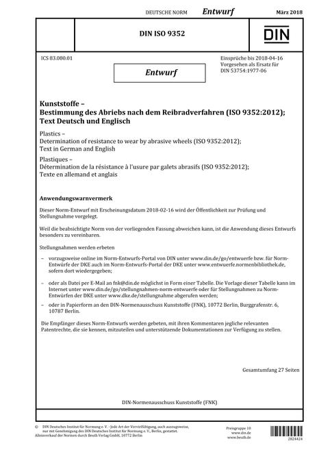 DIN ISO 9352 - DRAFT