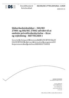 DANSK DS/ISO/IEC 27701