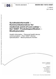 DANSK DS/EN ISO 11073-10407