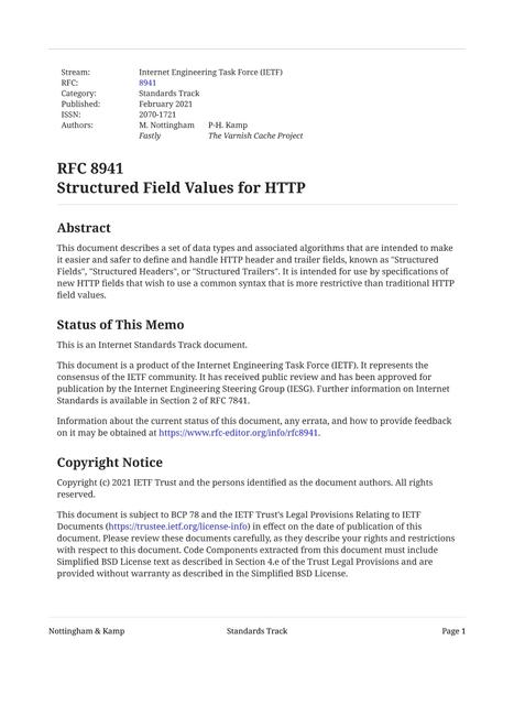 IETF RFC 8941