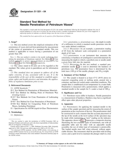 ASTM D1321-04