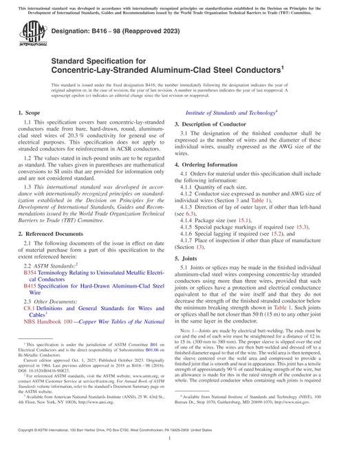 ASTM B416-98(2023)