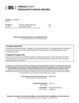 DANSK DSF/FPREN IEC 61076-8-100