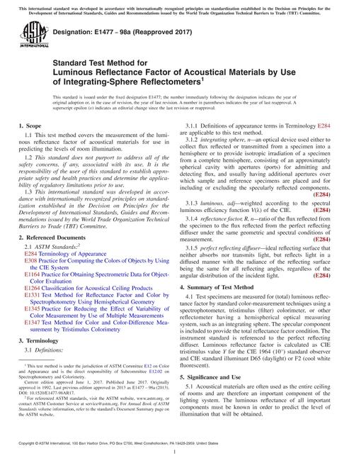 ASTM E1477-98a(2017)
