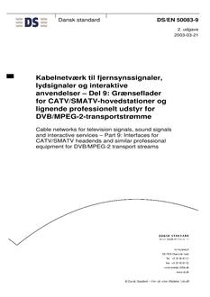 DANSK DS/EN 50083-9