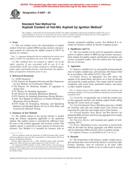 ASTM D6307-04
