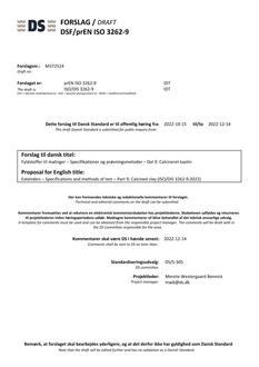 DANSK DSF/PREN ISO 3262-9