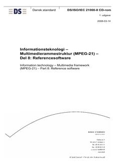 DANSK DS/ISO/IEC 21000-8 CD-ROM