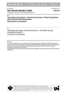 CEI UNI EN ISO/IEC 27000