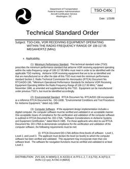 FAA TSO C40C