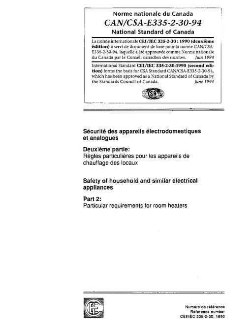 CAN/CSA E335-2-30-94