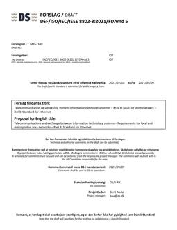 DANSK DSF/ISO/IEC/IEEE 8802-3/FDAMD 5