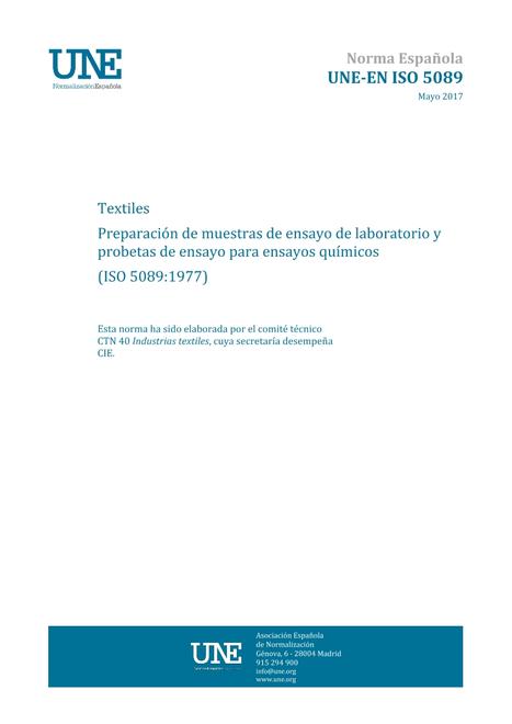 AENOR UNE-EN ISO 5089