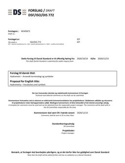 DANSK DSF/ISO/DIS 772
