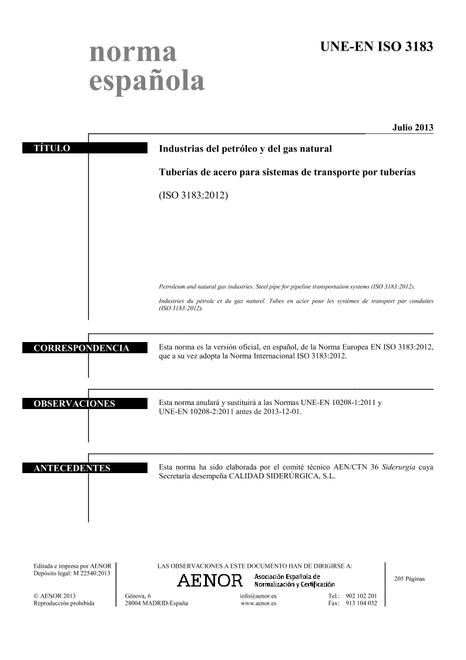 AENOR UNE-EN ISO 3183