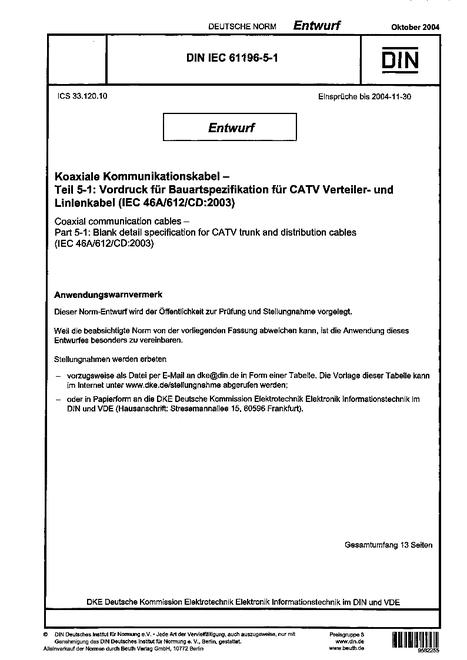 DIN IEC 61196-5-1 - DRAFT