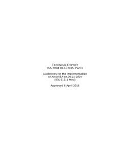 ISA TR84.00.04 PART 1