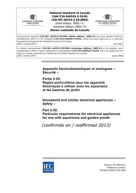 CAN/CSA E60335-2-55-05 (R2013)