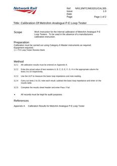 NR NR/L3/MTC/ME0201/CAL305 ISSUE 1