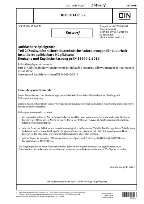 DIN EN 14960-2 - DRAFT