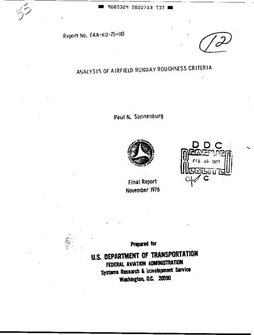 FAA FAA-RD-75-110