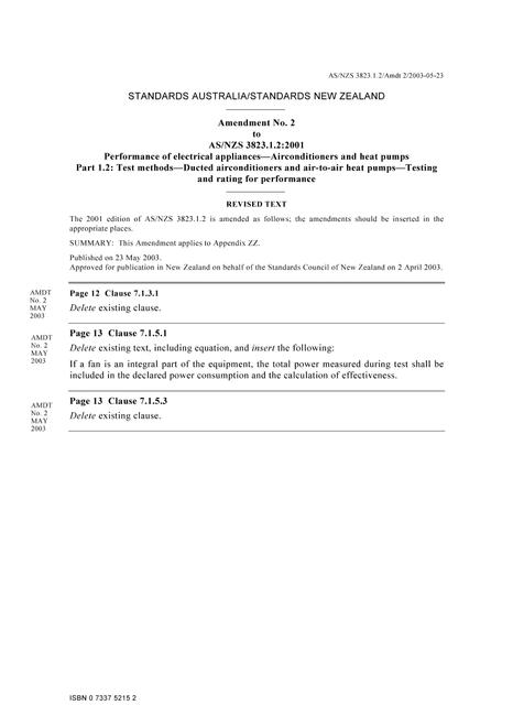 AS/NZS 3823.1.2:2001 AMDT 2
