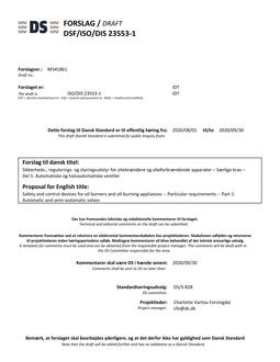 DANSK DSF/ISO/DIS 23553-1