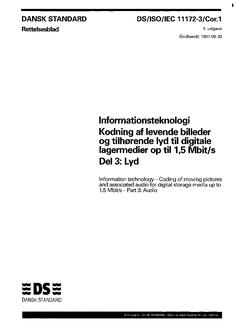 DANSK DS/ISO/IEC 11172-3