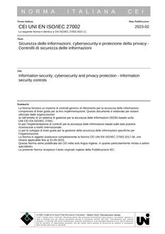 CEI UNI EN ISO/IEC 27002