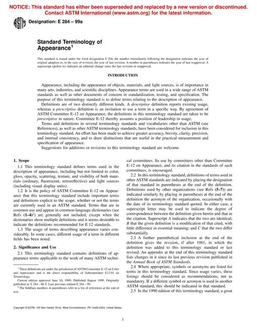 ASTM E284-99a