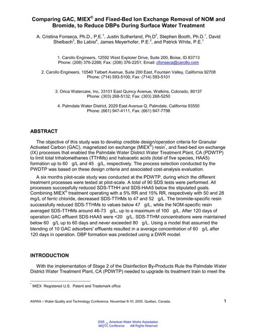 AWWA WQTC62512