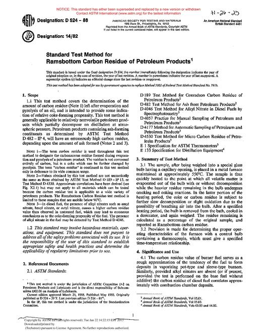 ASTM D524-88