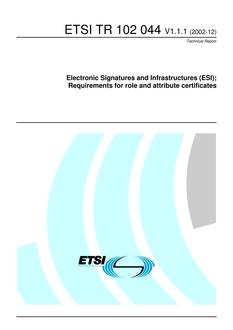 ETSI TR 102 044