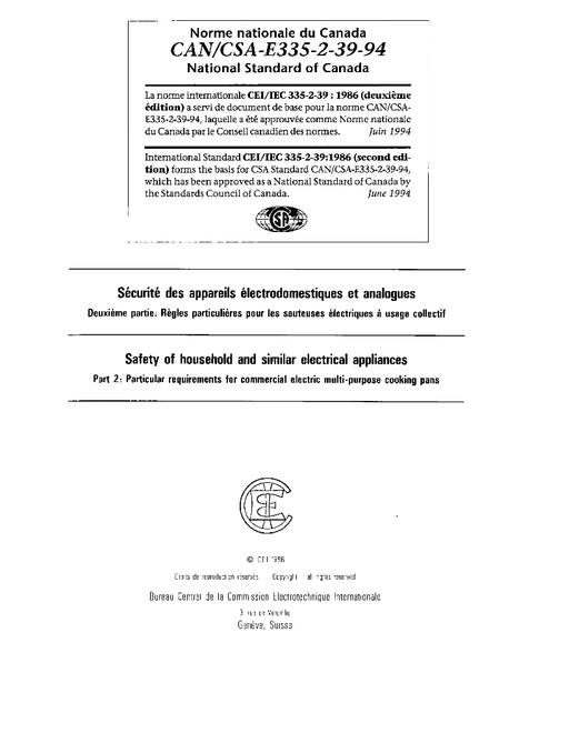 CAN/CSA E335-2-39-94