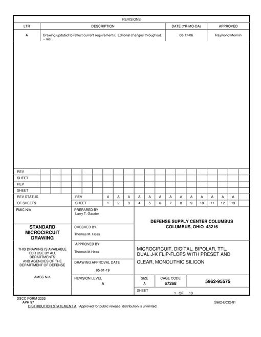 MIL DSCC 5962-95575A