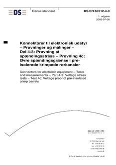 DANSK DS/EN 60512-4-3