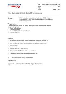 NR NR/L3/MTC/ME0201/CAL278 ISSUE 1