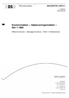 DANSK DS/CEN/TR 14073-1