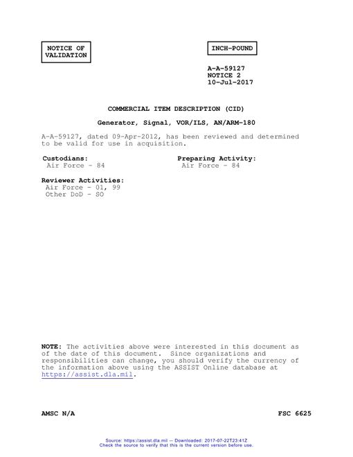 CID A-A-59127 Notice 2 - Validation 2